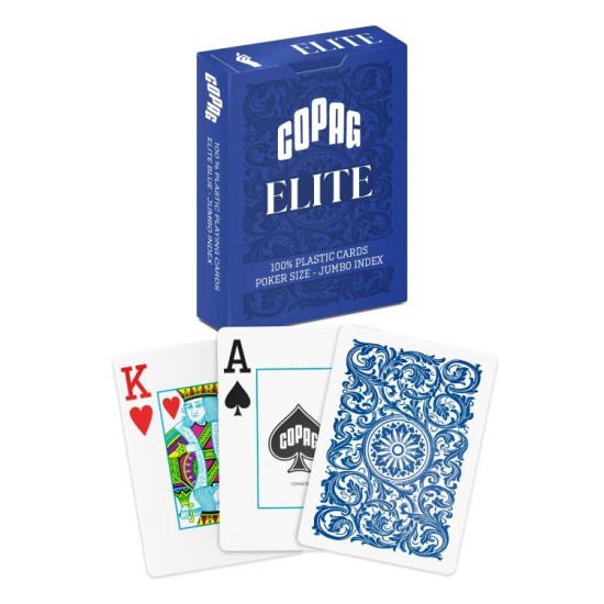Карти за игра Copag Elite Poker size Jumbo index Blue