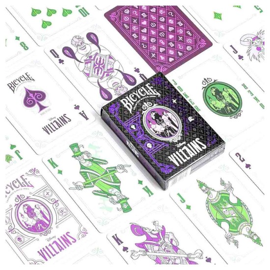 Карти за игра Bicycle Disney Villains Premium Green/Purple
