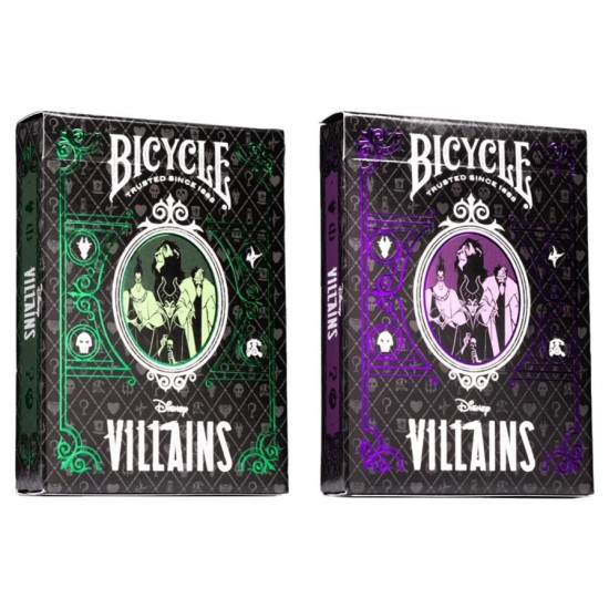 Карти за игра Bicycle Disney Villains Premium Green/Purple